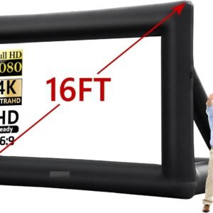 Inflatable Movie Screen Portable Mega Projector Screen with Built-in Fan & Storage Bag